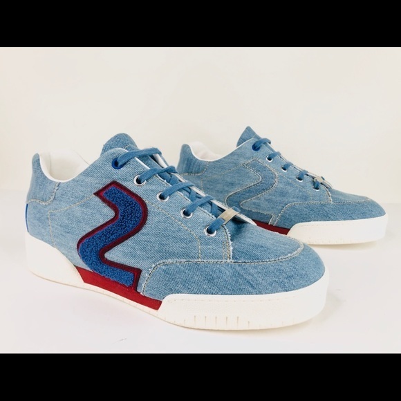 Stella Mccartney Embroidered Denim Logo Sneakers
